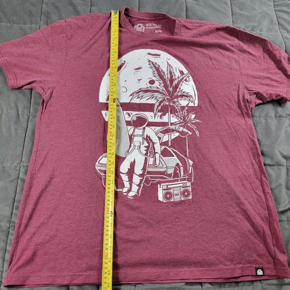 Into The Am Mens 2XL Astronaut Moon Man Palm Trees Surf Board Short Sleeve T Shi - Picture 8 of 9